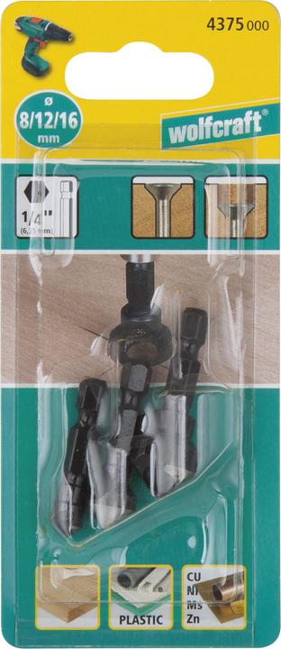 Image du produit wolfcraft wolfcraft 1 Querlochsenker WS, Schaft 6-kt., ø12mm (12 millimètres)