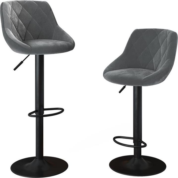 Produktbild Vicco Barhocker 2er Set Sena, Grau/Schwarz, 38.5 x 84 cm