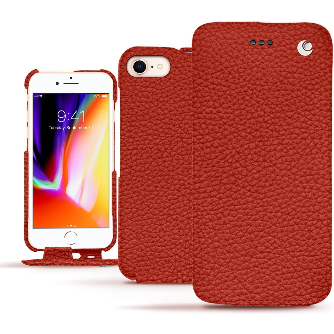 Thumbnail - Noreve Lederschutzhülle vertikal (Apple iPhone 8), Smartphone Hülle, Orange