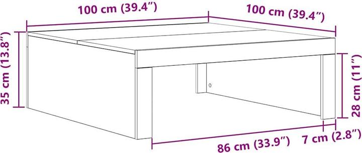 Immagine prodotto vidaXL Tavolino da caffè (100 x 100 x 35 cm)