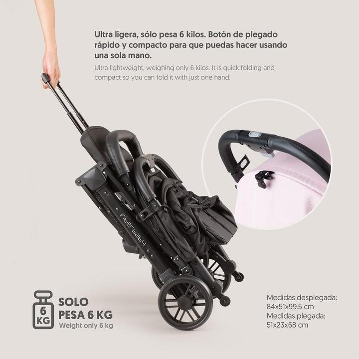 Actual product image Interbaby Ultralight Comfortable Convertible Stroller with Interchangeable Hood