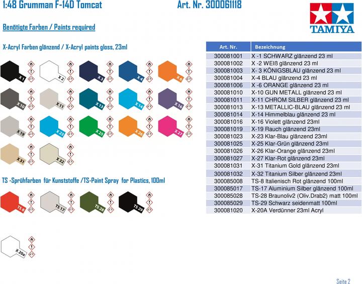 Actual product image Tamiya 1/48 Grumman F-14D Tomcat