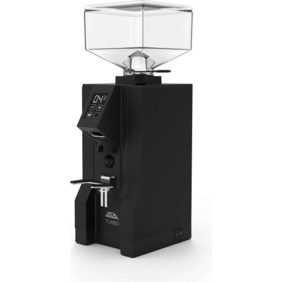 Eureka Mignon Turbo (15BL) koffiemolen zwart/zwart met 1kg Koepoort Koffie koffiebonen, Macinacaffè, Nero