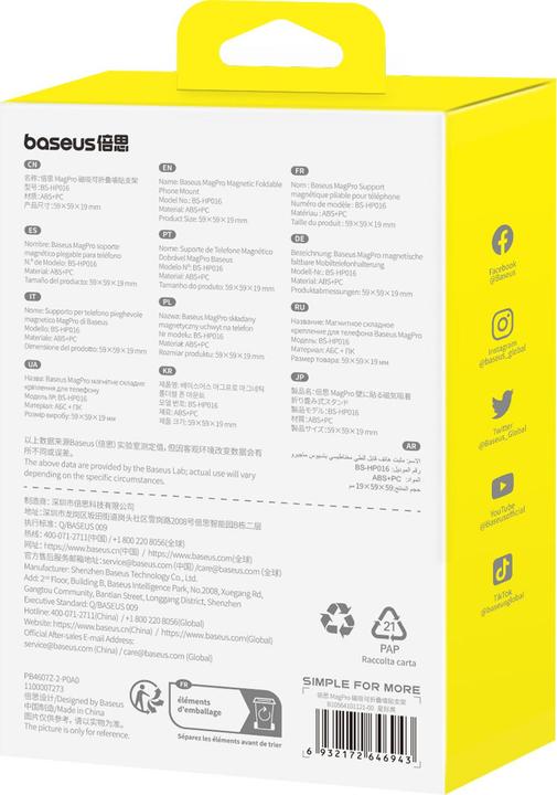 Produktbild Baseus Magnetic Foldable Phone Mount