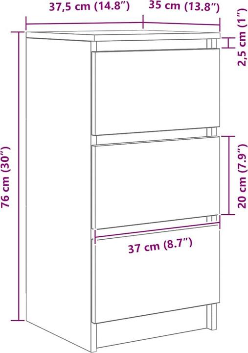 Produktbild vidaXL Sideboard (37.50 x 35 x 76 cm)