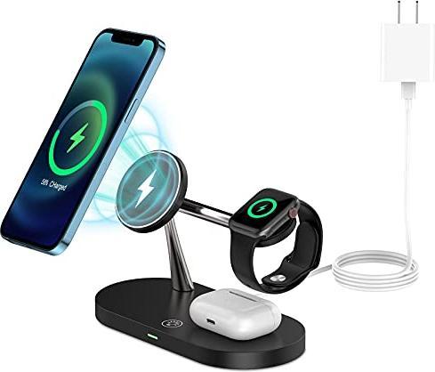 Actual product image PhoneLook Station de charge magnétique sans fil 5 en 1 pour iPhone Apple Watch, AirPods, lampe LED