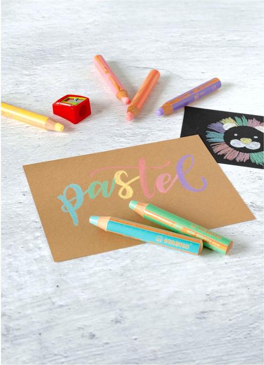 Produktbild STABILO woody 3 in 1 Buntstift mit Spitzer (Pastellfarben, 6 x)