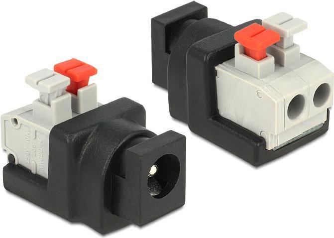 Produktbild Delock Adapter DC 5,5 x 2,1 mm Buchse > Terminalblock mit Drucktasten 2 Pin