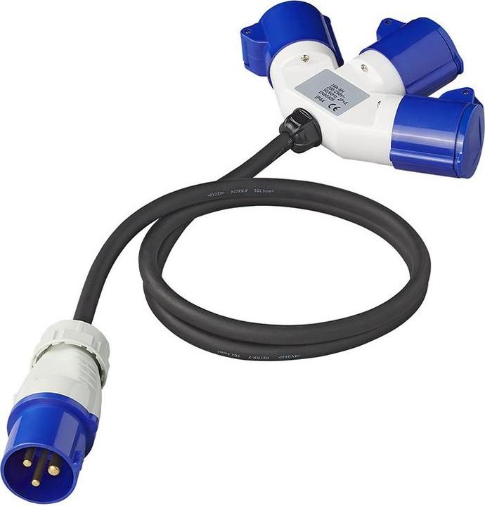Actual product image ProPlus CEE 3-way distributor 16A 150cm 3x2,5mm² (DC connector)