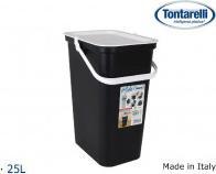 Produktbild Tontarelli Modeeimer mit Griff 24l weiss/schwarz (24 l)