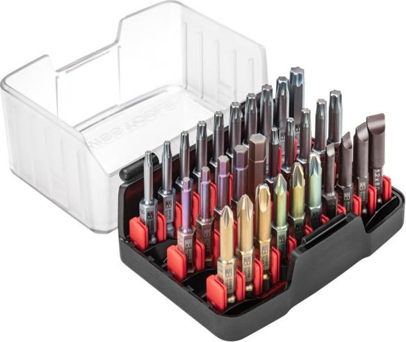Produktbild PB Swiss Tools Precision Bit Box E6-990 (Innensechsrund TX M40, Innensechsrund TX M9, Innenschskant M2.5, Innensechsrund TX M10, Innensechsrund TX M15, Innensechsrund TX M20, Innensechsrund TX M25, Innensechsrund TX M27, Innensechsrund TX M30, Kreuz Phillips PH M3, Kreuz Pozidriv PZ M3, Innenschskant M3, Innenschskant M4, Innenschskant M5)
