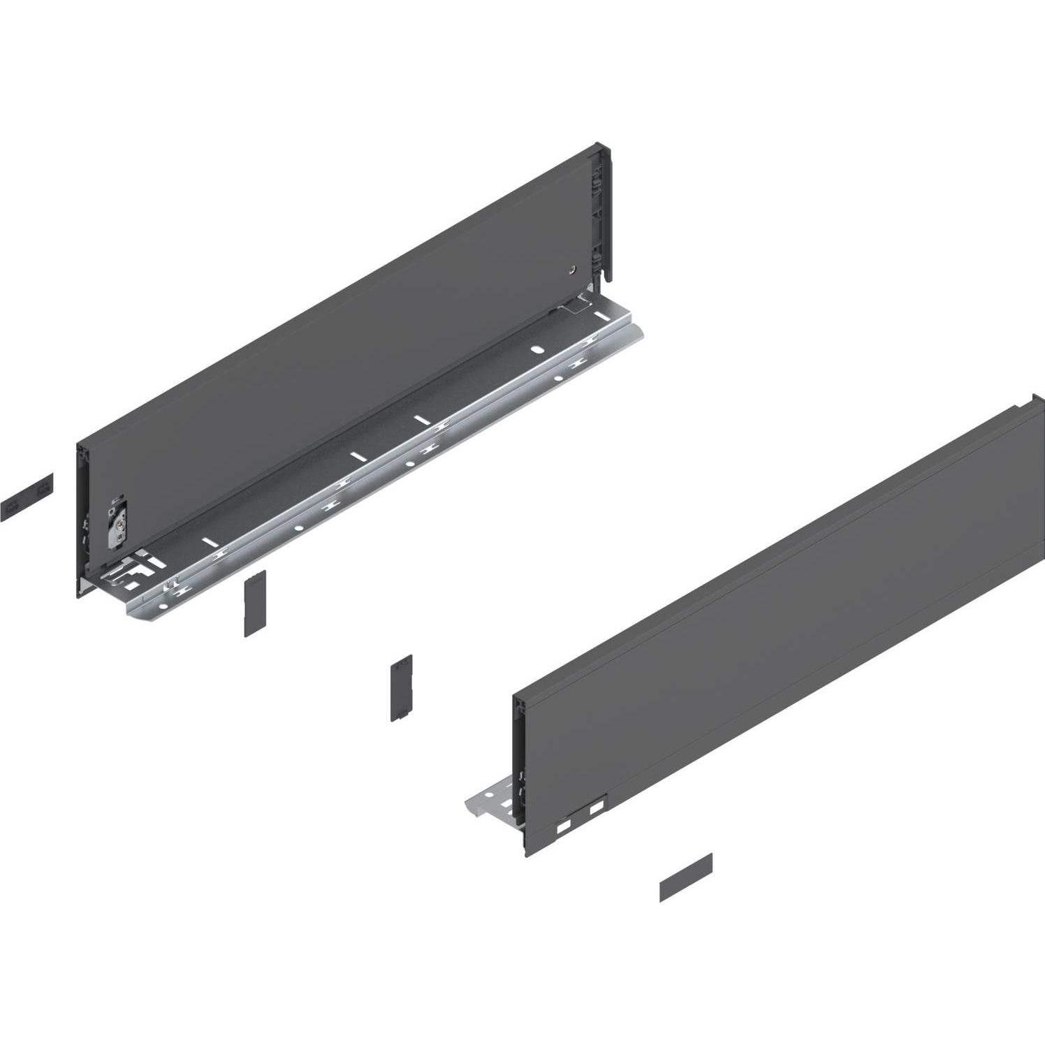 Blum, Schubladenauszüge, Legrabox pure H K 1 Paar 40kg 550mm Tip On Vollauszug oriongrau Set
