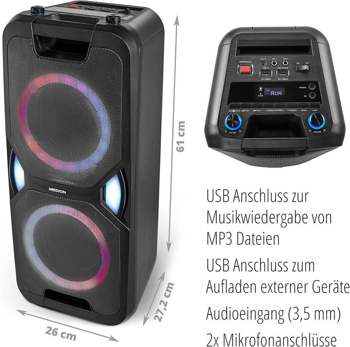 Image du produit Medion P67038 Système de sonorisation de fête (15 h)