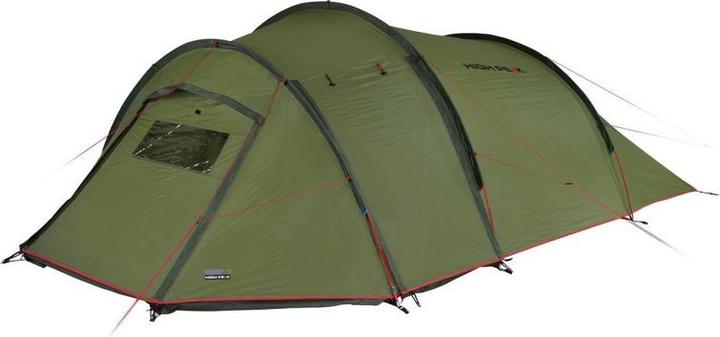 Produktbild High Peak Tunnelzelt Zelt Falcon 4,grün/rot, Modell 2023, mit Vorbau für Gepäck (Tunnelzelt, 5.90 kg, 4 Personen)