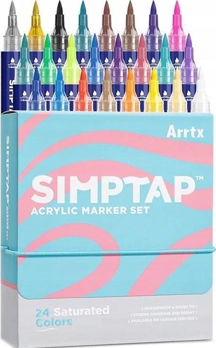Arrtx Akriliniai markeriai - flomasteriai Simptap, 24 spalvų (24x)
