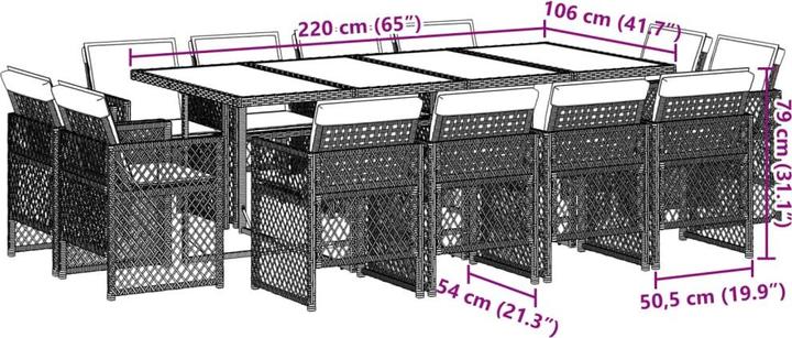 Produktbild vidaXL Garten Essgruppe