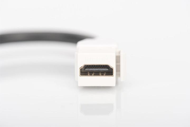 Actual product image Digitus HDMI 2.0 Keystone module for DN-93832 with 16 cm cable pure white RAL 9003