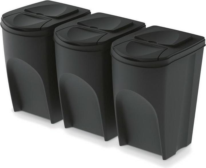 Prosperplast Cestino Keden SORTI BOX - nero per la raccolta differenziata (35 l)