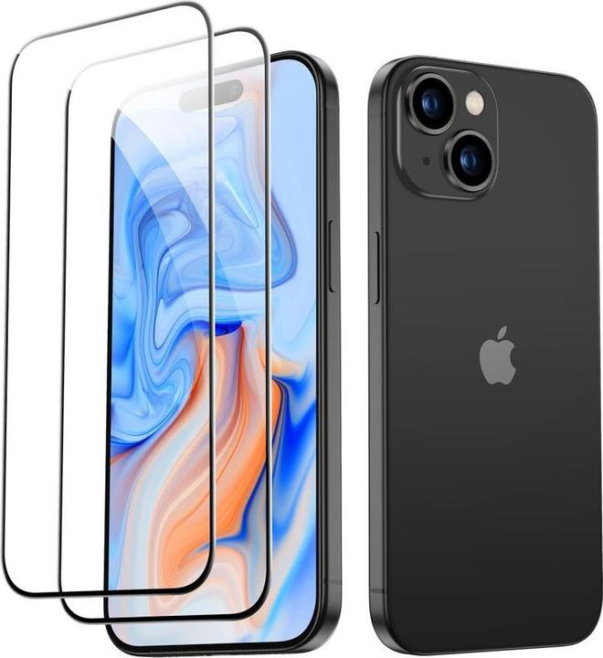 Image du produit ESR Tempered Glass 2pack Iphone 15 Black (2 pcs, Apple iPhone 15)