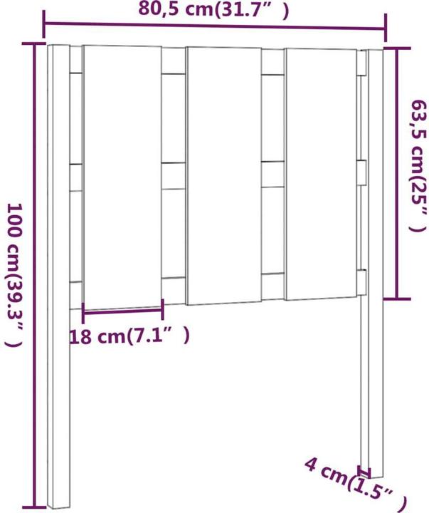 Image du produit vidaXL Kopfteil (80 x 5 x 100 cm)