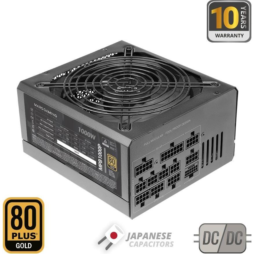 Thumbnail - Mars Gaming MPB1000P (1000 W), PC Netzteil, Schwarz