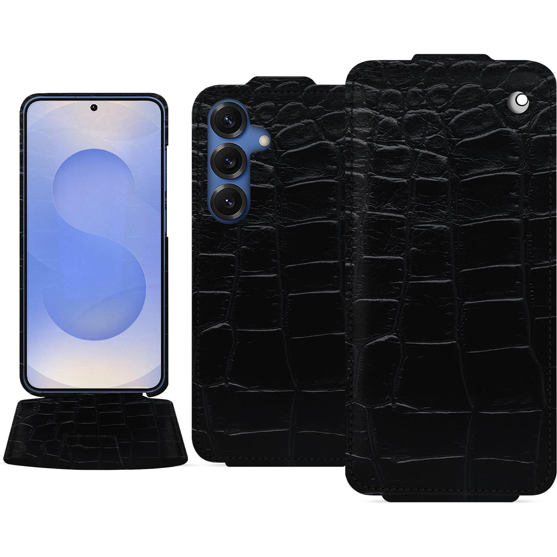 Noreve Lederschutzhülle vertikal (Samsung Galaxy S25), Smartphone Hülle, Schwarz