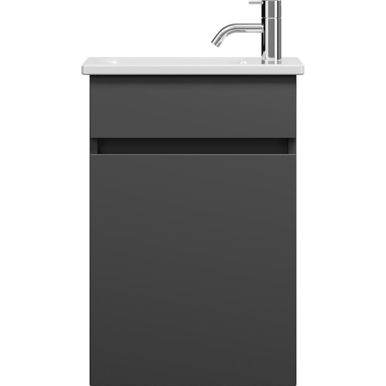 burgbad, Badmöbelset, Lin20 Keramik-Waschtisch Farbe Weiss Glänzend inklusive Waschtischunterschrank mit Blende u