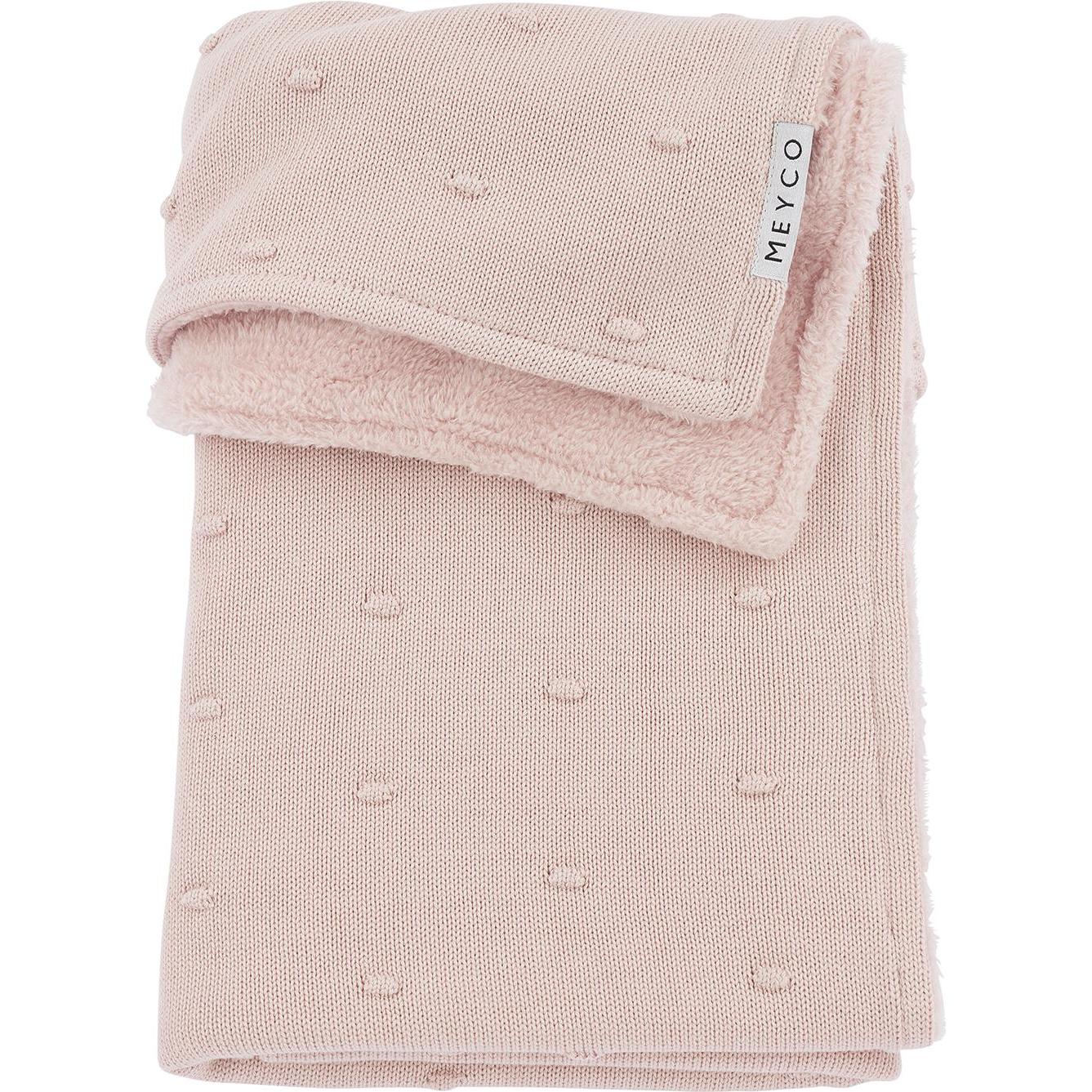 Meyco, Babydecke, Babydecke gross Mini Knots teddy - soft pink - 100x150cm