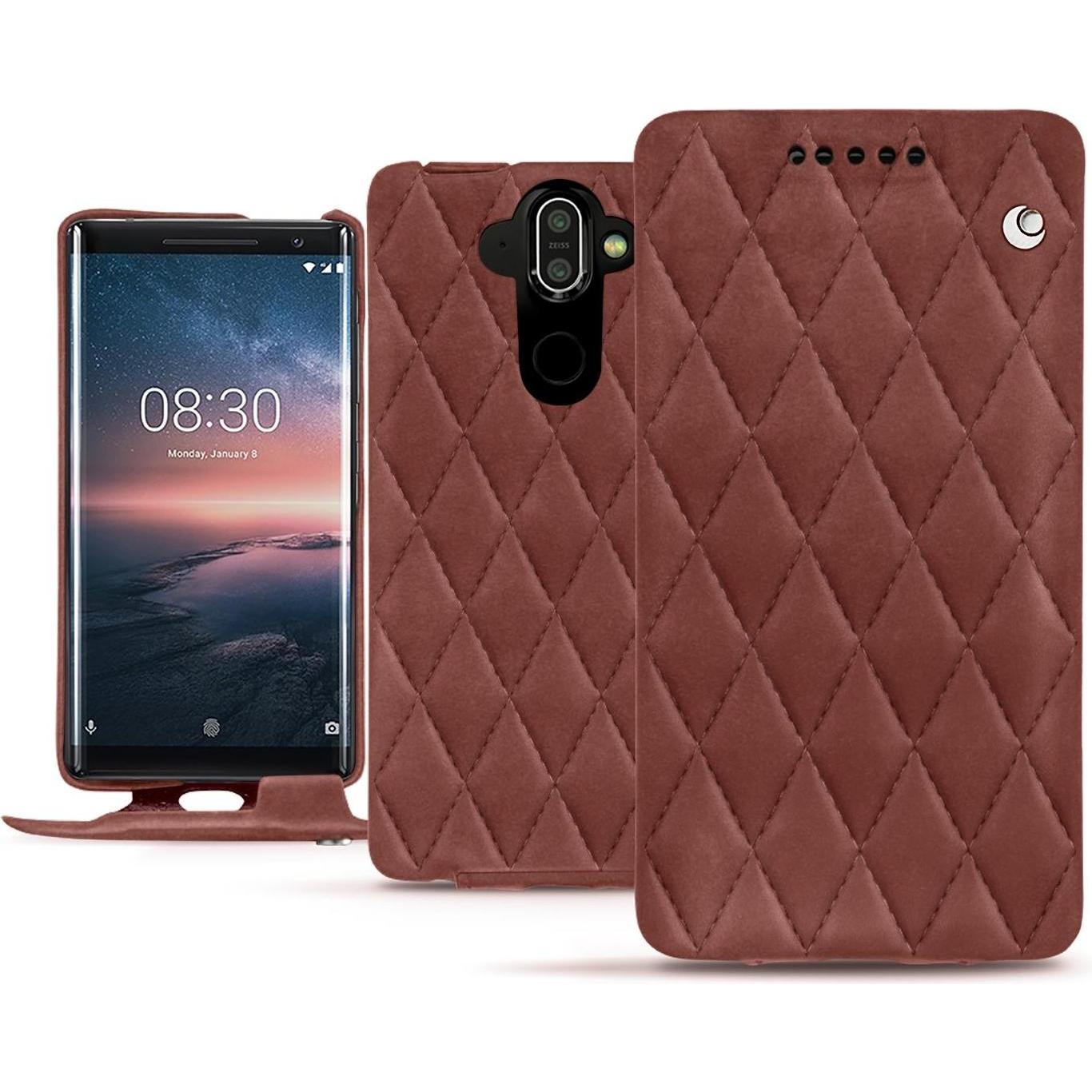 Thumbnail - Noreve Lederschutzhülle vertikal (Nokia 8 Sirocco), Smartphone Hülle, Rot