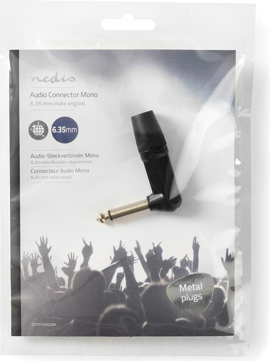 Actual product image Nedis Audio Mono Mach or 6.35 mm right-angle plug