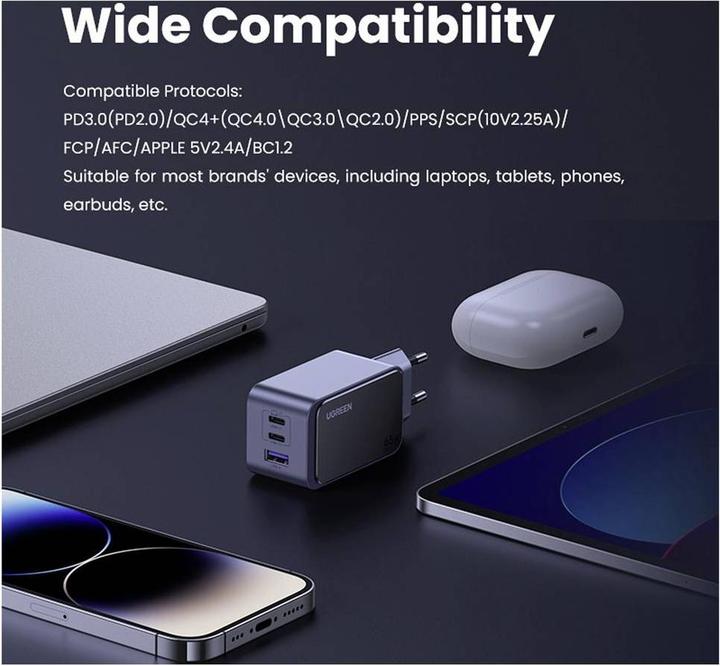 Actual product image Ugreen Nexode S (65 W, 3 ports)