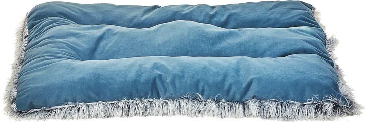 Actual product image Beliani Pet Bed Velvet Fabric Blue 60 x 45 cm ERGANI (Cat, Dog)