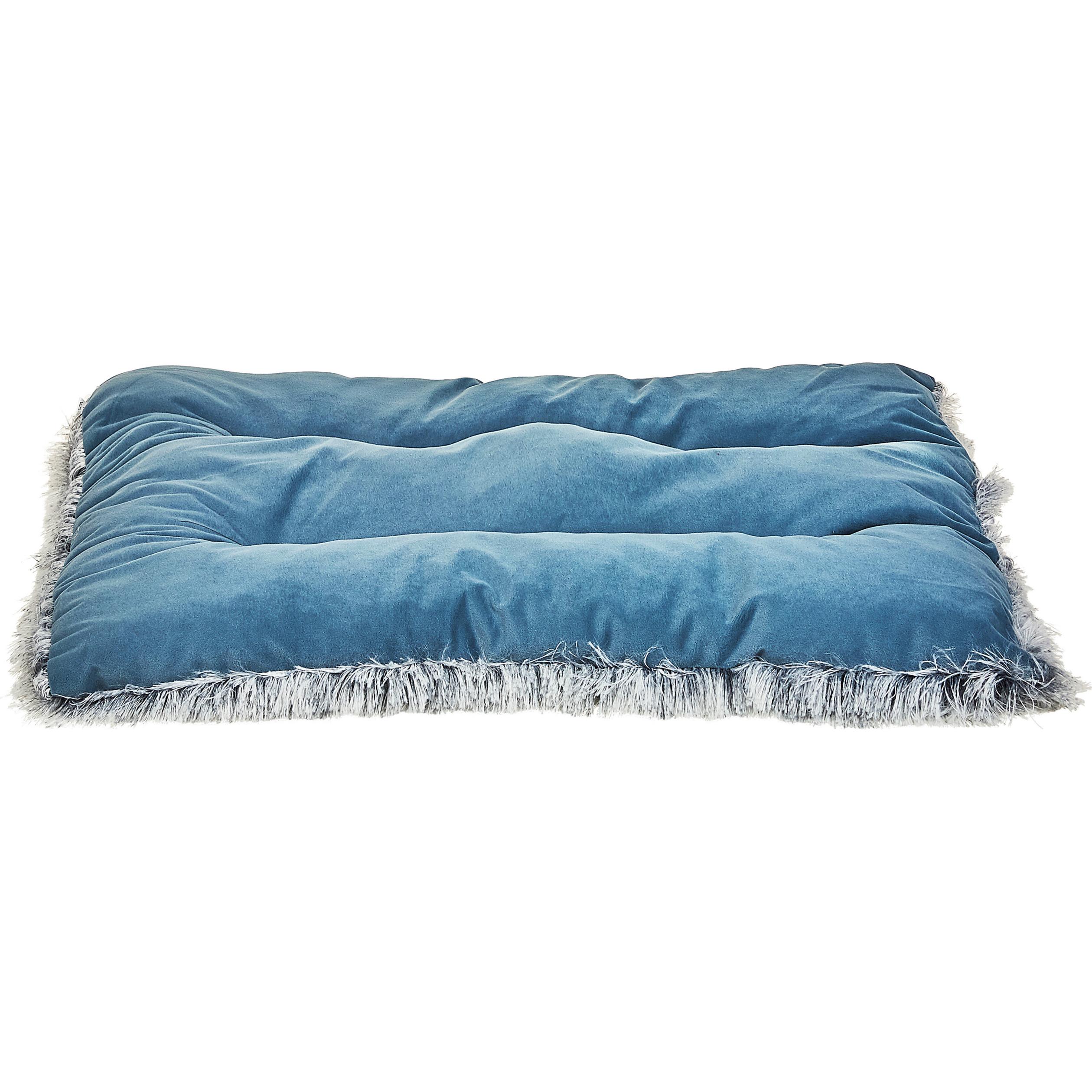 Beliani Tierbett Samtstoff blau 60 x 45 cm ERGANI (Hund), Hundebett + Katzenbett