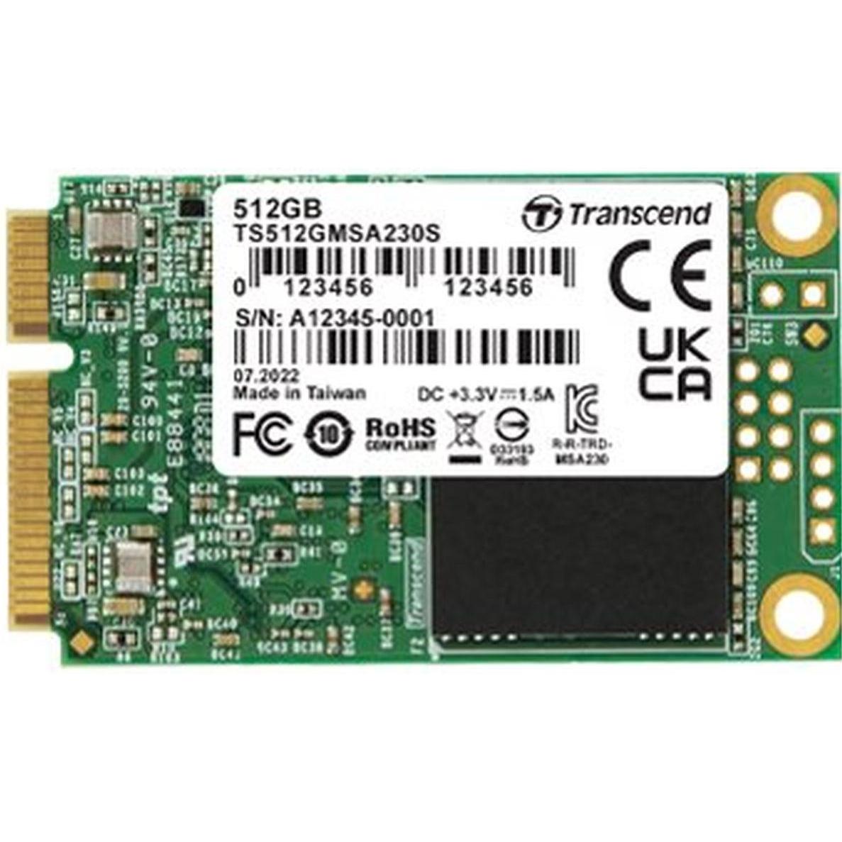 Transcend 512GB MSATA SSD SATA3 3D TLC (512 GB, mSATA), SSD