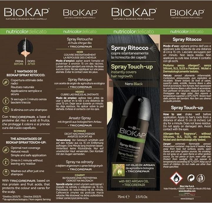 Image du produit Bios Line BioKap Nutricolor Spray Touch-Up 75ml Black