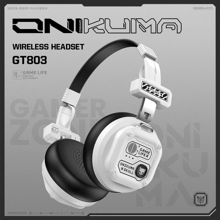 Image du produit Onikuma GT803 gaming headphones (white) (Filaire, Sans fil)