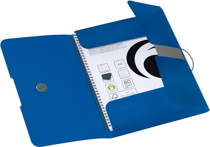 Produktbild Herlitz Sammelmappe easy orga to go, A4, PP-Folie, blau opak 3 Einschlagklappen, mit Verschlussknopf und Gum (A4, 1x)