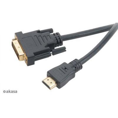 Akasa DVI — HDMI (Typ A) (2 m), Cavo video, Nero