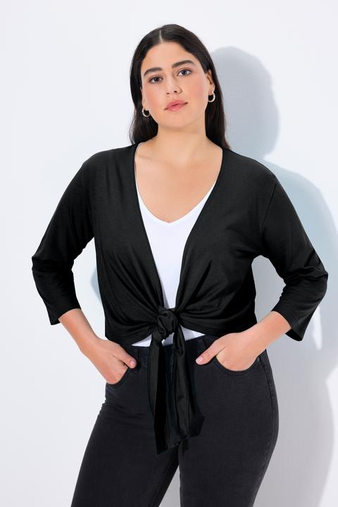 Produktbild Ulla Popken Bolero, kurze Jacke, Jersey, 3/4-Arm, Saumknoten (46, 48)