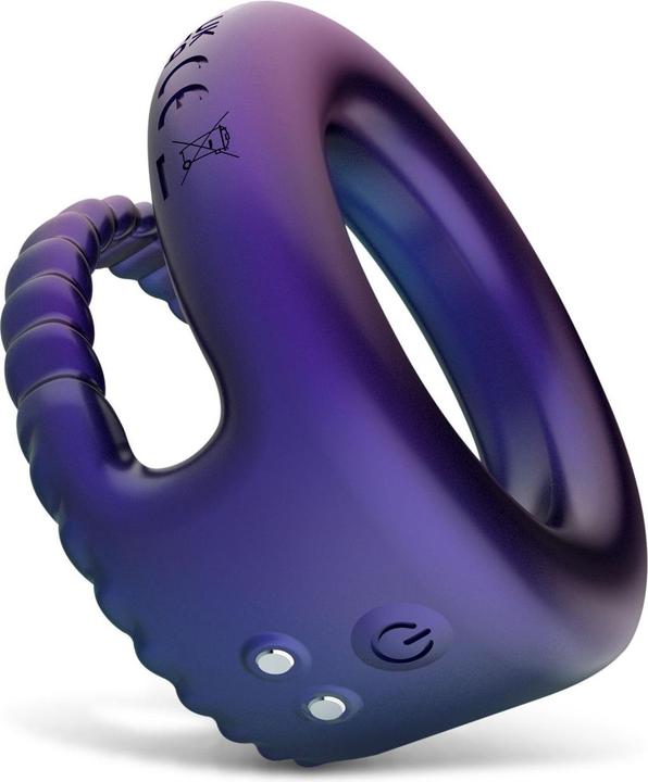 Actual product image Hueman - Jupiter Vibrating Cock and Ball Ring - Purple