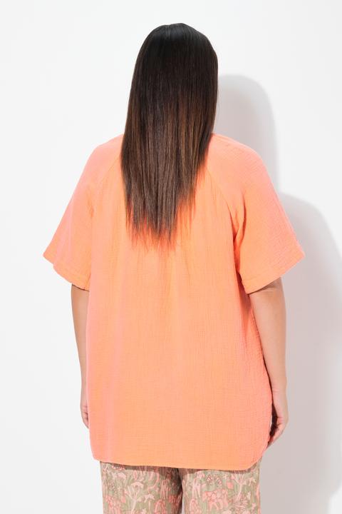 Produktbild Ulla Popken Musselin-Bluse, A-Linie, Tunika-Ausschnitt, Halbarm (46, 48)