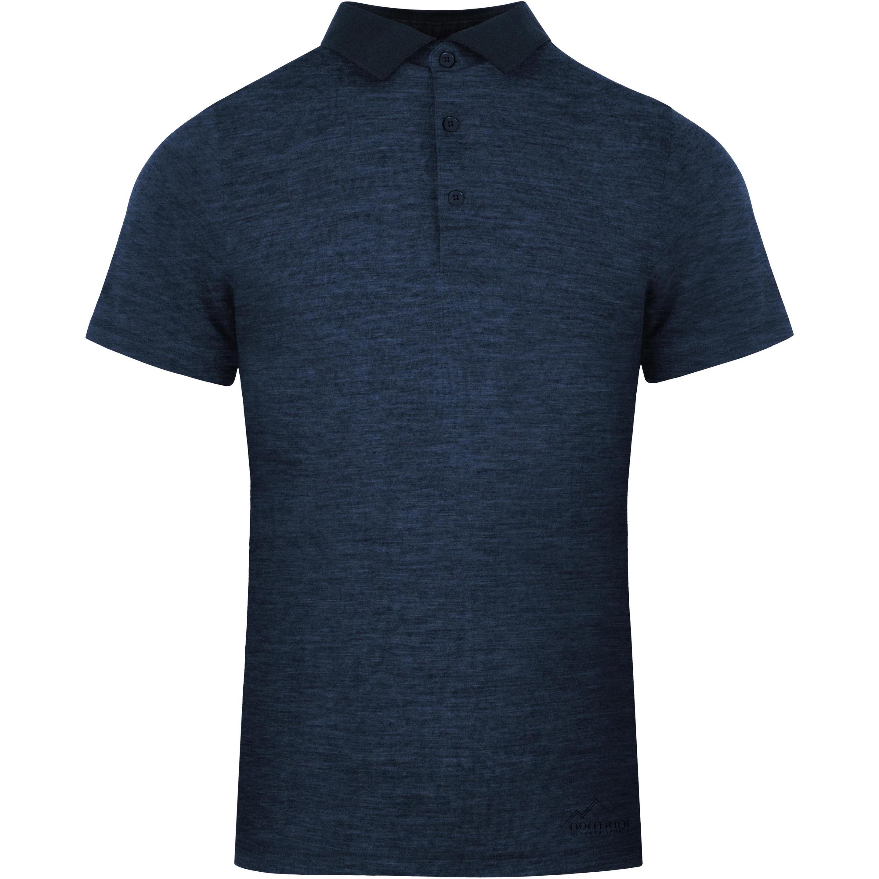 Normani, Herren, Shirt, Herren Merino Polo-Shirt „Nowra“ - 9235, Blau, (XXL)
