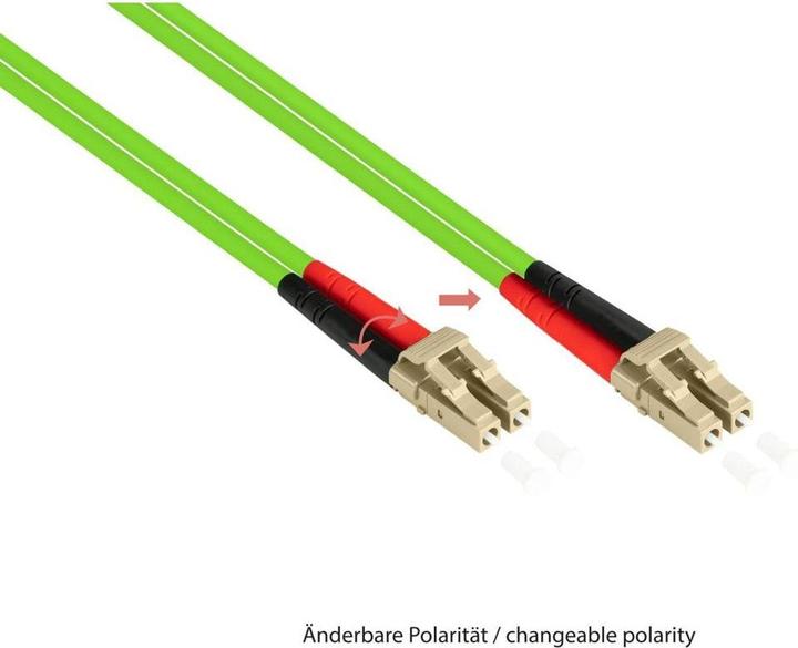 Actual product image Kabelmeister Patch cable fibre optic duplex OM5 (multimode, 50/125) LC/LC, LSZH, interchangeable polarity, 20m (20 m)
