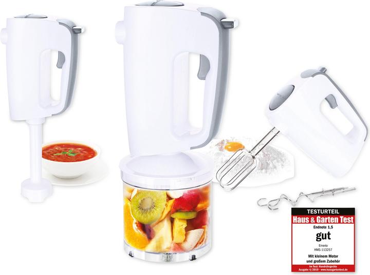 Productafbeelding Emerio Handmixer met deeghaak, garde, hakmolen (300 W)