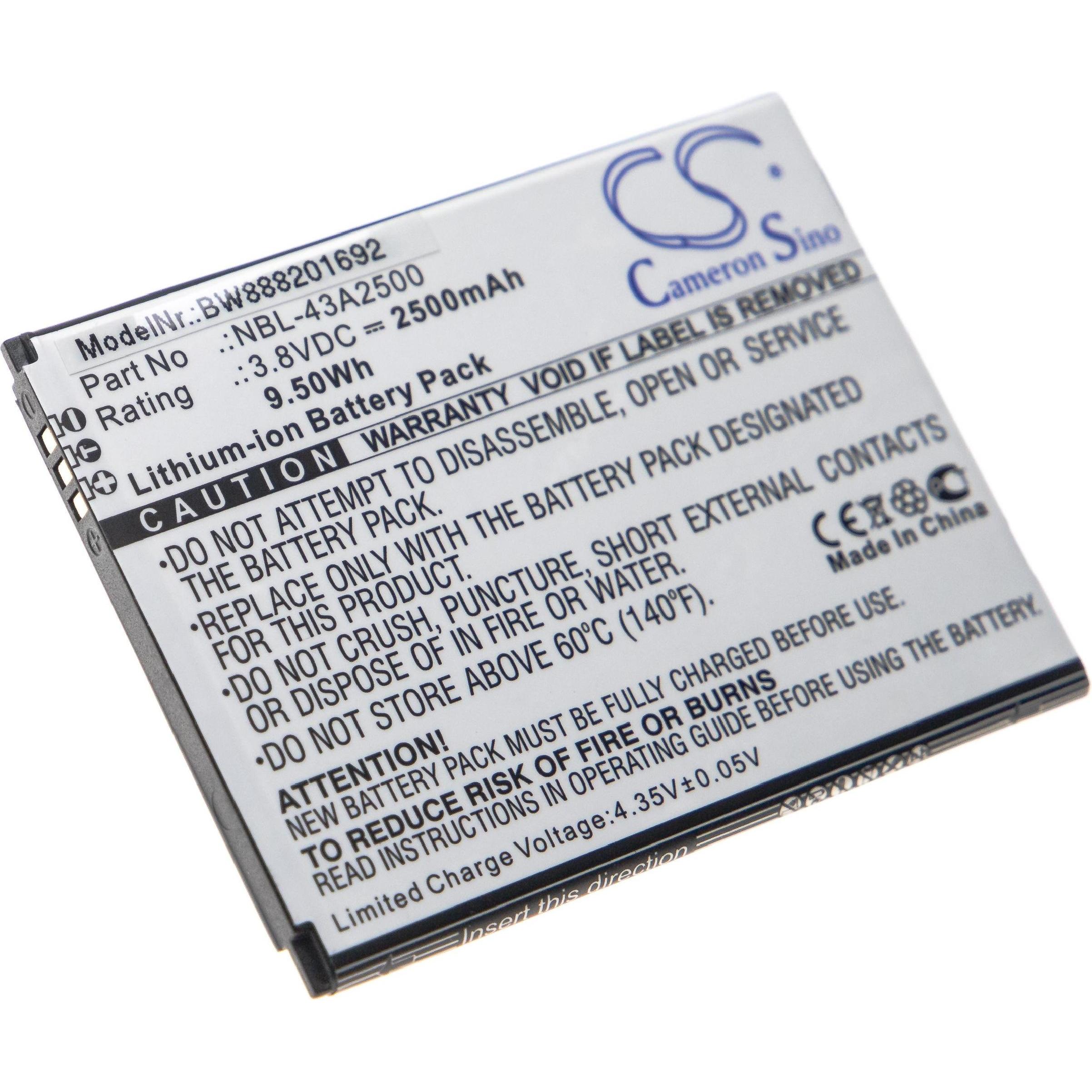 XCell Li-Ion-Akku - 2500mAh (3.8V) für TP-Link / Neffos C7s Handy, Smartphone, Telefon wie NBL-43A2500 (Akku), Mobilgerä...