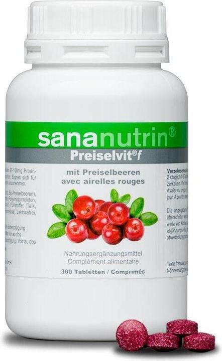 Actual product image Sananutrin f Cranberry concentrate with Vit. C (300 Piece, Pills, 182 g)