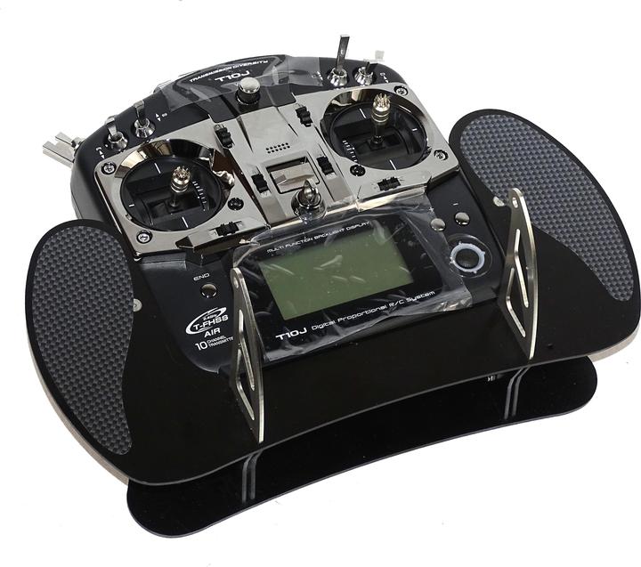 AHLtec Transmitter console Futaba T10J Black with standard transmitter console bracket, without hand rests