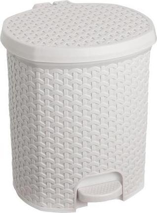 Actual product image keeeper Pedal waste bin "tjark", 11.5 litres, nordic-white Pedal waste bin, rattan look, with pedal (11.50 l)