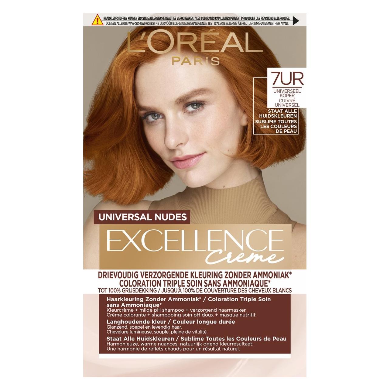 L'Oréal Paris, Haarkleur, L'Oreal Paris Universele Nudes Permanente Haarkleur - 7ur Koperrood (7ur Koperrood)