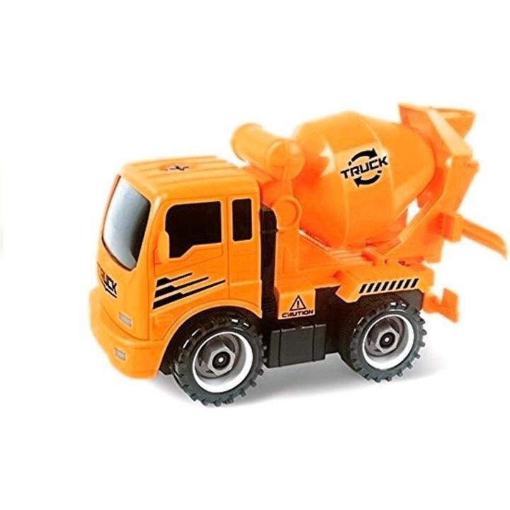 Lean Toys Autos Set Betonmischer Kipper Kran Bagger Schraubenzieher Spielzeug Fahrzeugen